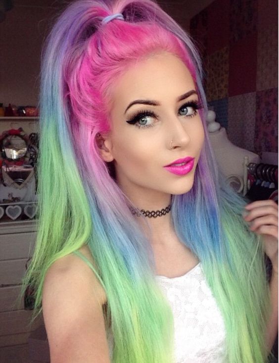 colorful hair Top 20 Hottest Colorful Hair Ideas that Are So Cool - 48