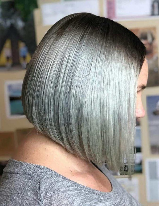 gray Classic Bob 1 15 Beautiful Gray Hairstyles that Suit All Women Over 50 - 17