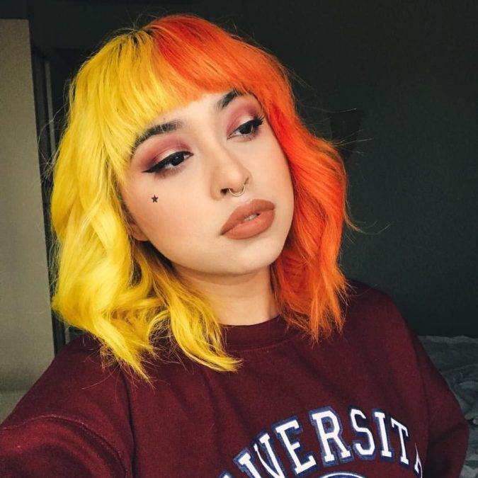 orange hair Top 20 Hottest Colorful Hair Ideas that Are So Cool - 69