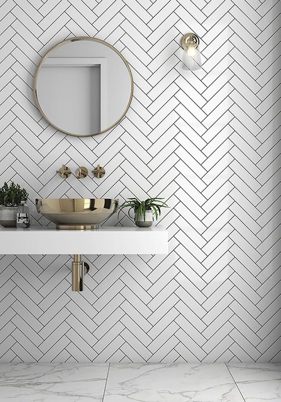 Chevron pattern 1 Top 10 Outdated Bathroom Design Trends to Avoid - 10
