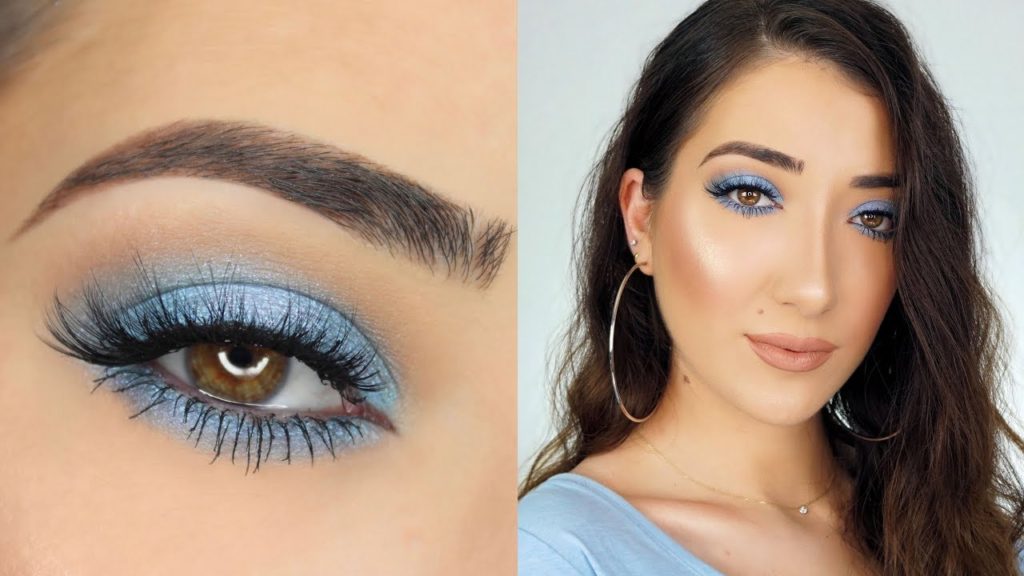 Pale blue eye shadow Outdated Makeup Trend
