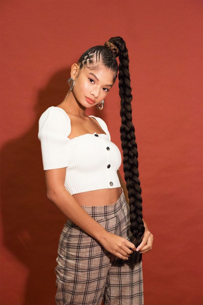 The long and braided Ponytail 3 +35 Hottest Ponytail Hairstyles that Suit All Women - 33