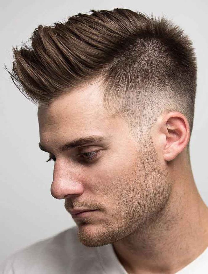 mens-faux-hawk-faded-675x888 Top 10 Hottest Hairstyles To Suit Men With Round Faces