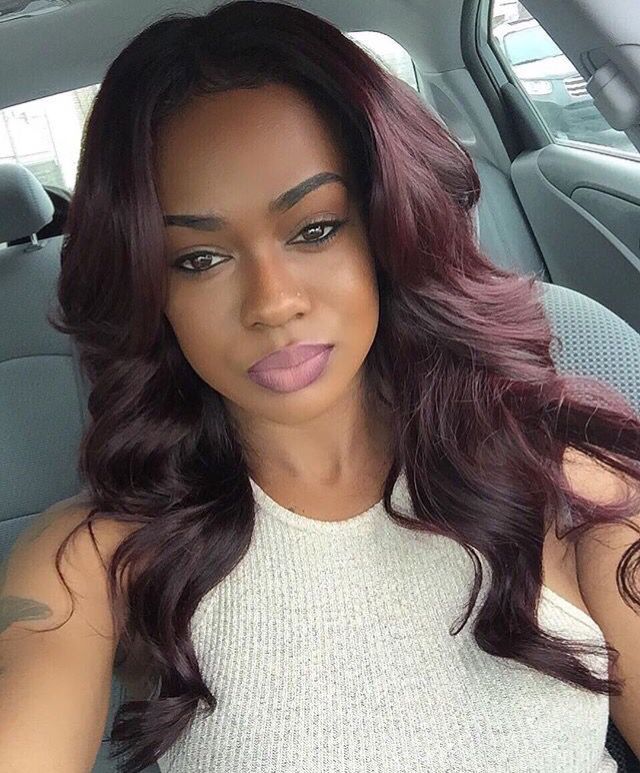 +35 Hottest Hair Color Trends for Dark-Skinned Women 41 Burgundy. 2 +35 Hottest Hair Color Trends for Dark-Skinned Women - 41