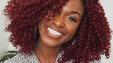 Burgundy. 4 +35 Hottest Hair Color Trends for Dark-Skinned Women - 8 work outfit ideas