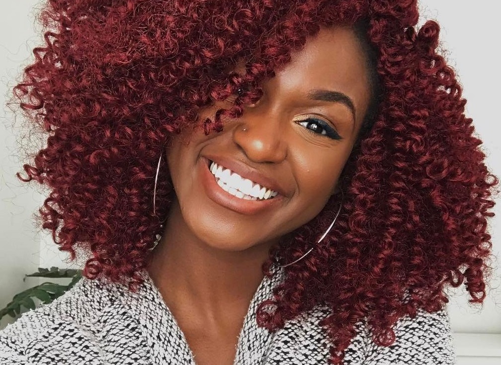 Burgundy. 4 +35 Hottest Hair Color Trends for Dark-Skinned Women - 39