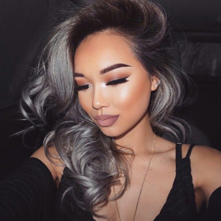 Dark grey 1 +35 Hottest Hair Color Trends for Dark-Skinned Women - 58