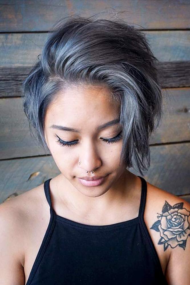 Dark grey. +35 Hottest Hair Color Trends for Dark-Skinned Women - 57