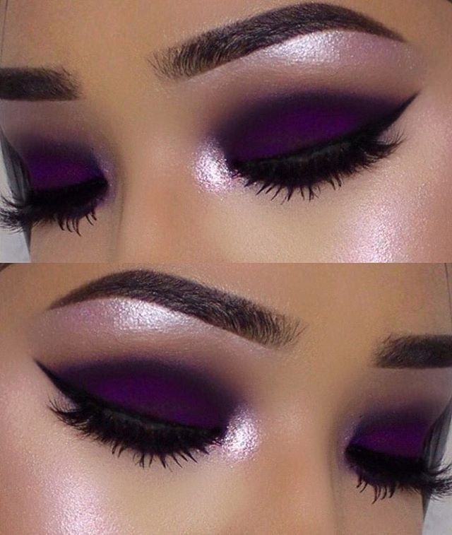 Dark outlined Purple Color Smokey Eyes 2 60+ Hottest Smokey Eye Makeup Looks - 35