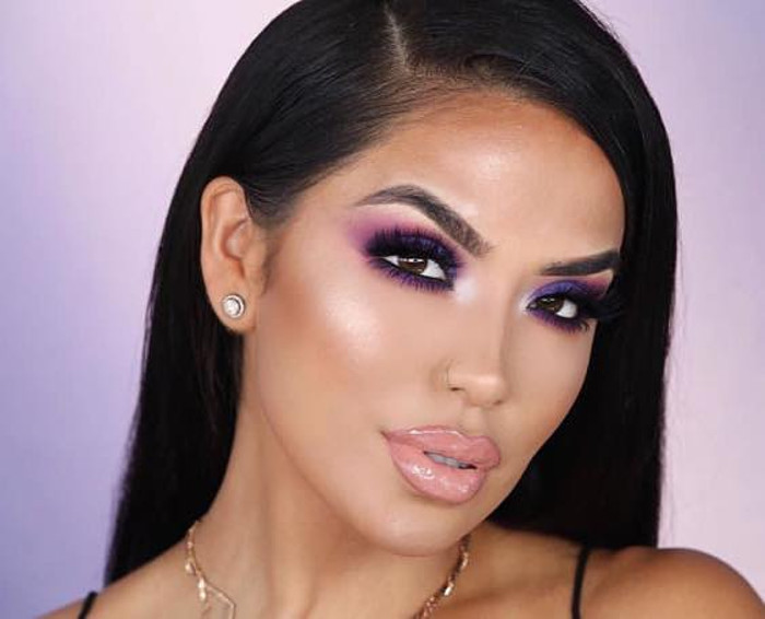 Dark-outlined-Purple-Color-Smokey-Eyes.-1 60+ Hottest Smokey Eye Makeup Looks in 2022