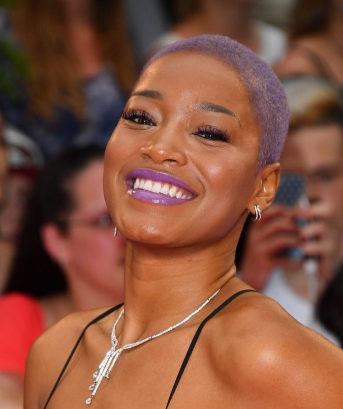 Purple Highlights. +35 Hottest Hair Color Trends for Dark-Skinned Women - 8