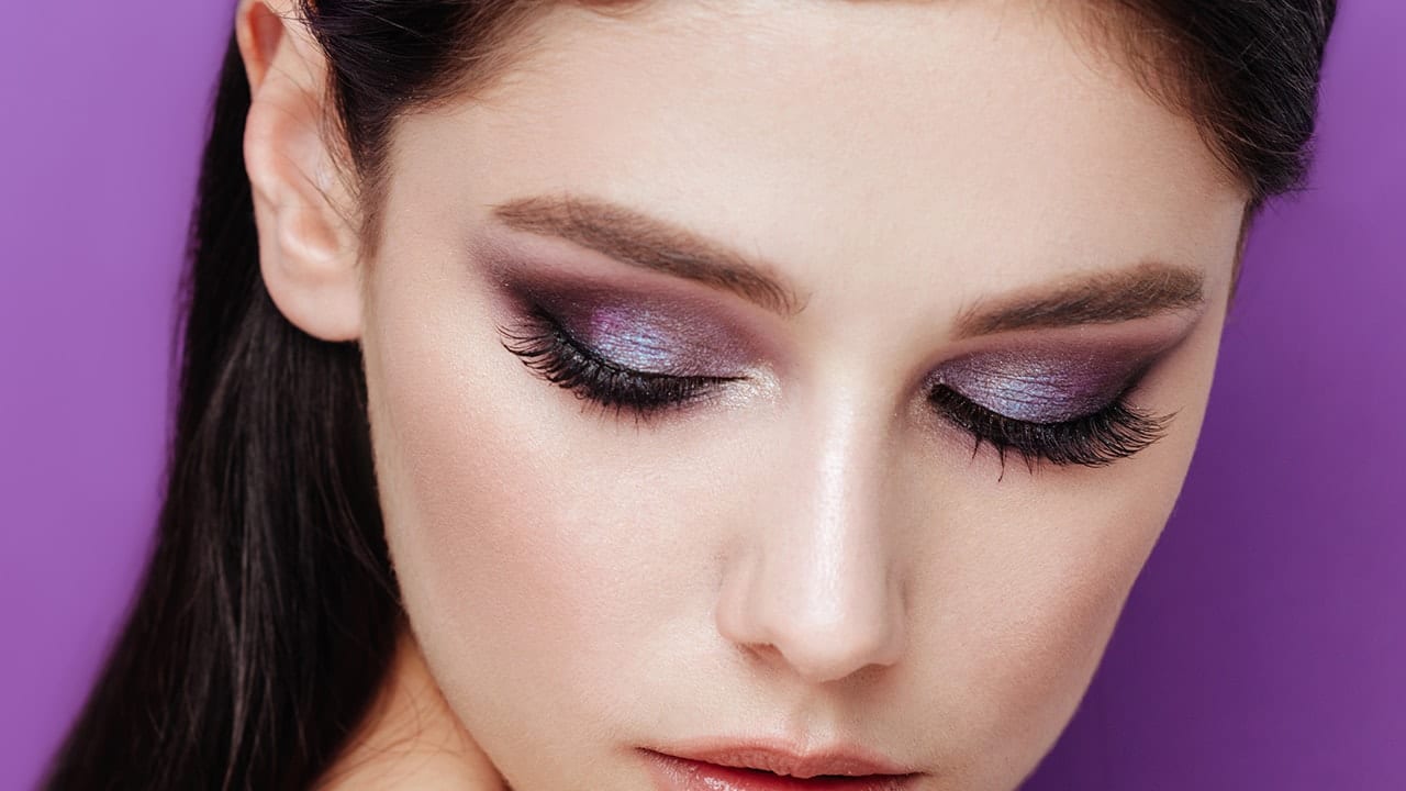 Purple-blended-with-Silver.. 60+ Hottest Smokey Eye Makeup Looks in 2022