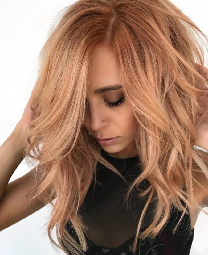 +35 Hottest Hair Color Trends for Dark-Skinned Women 45 Strawberry Blonde. 1 +35 Hottest Hair Color Trends for Dark-Skinned Women - 45