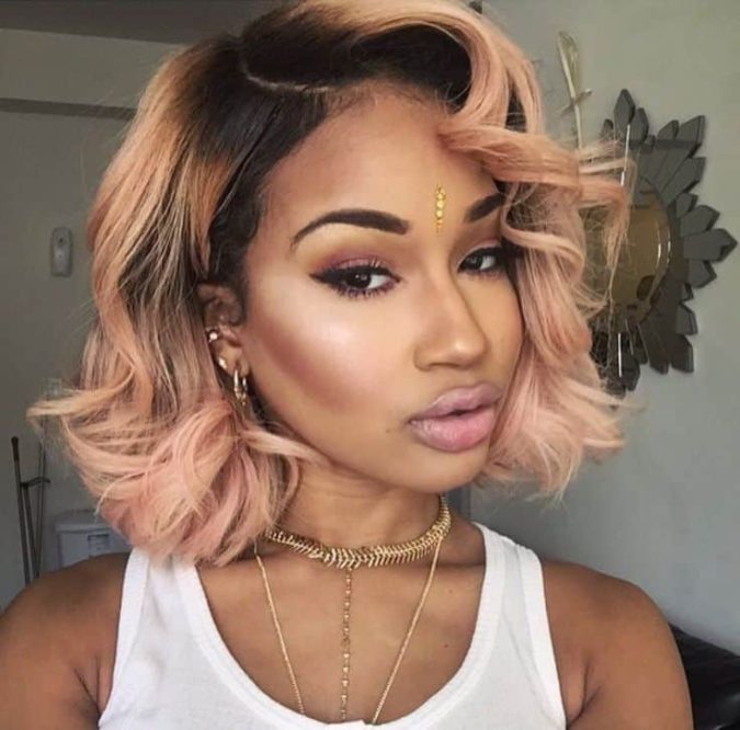 +35 Hottest Hair Color Trends for Dark-Skinned Women 47 Strawberry Blonde. +35 Hottest Hair Color Trends for Dark-Skinned Women - 47