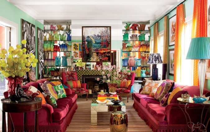 Vibrant trim 1 70+ Hottest Colorful Living Room Decorating Ideas - 73