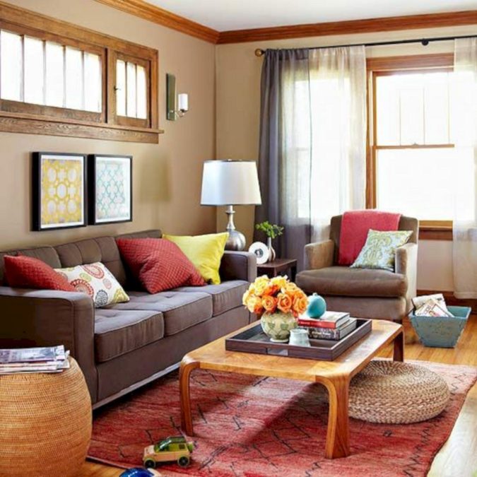 70+ Hottest Colorful Living Room Decorating Ideas 61 Vibrant trim living room. 1 70+ Hottest Colorful Living Room Decorating Ideas - 61