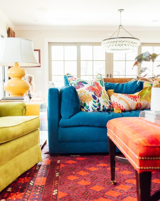 Vibrant trim. 2 70+ Hottest Colorful Living Room Decorating Ideas - 67