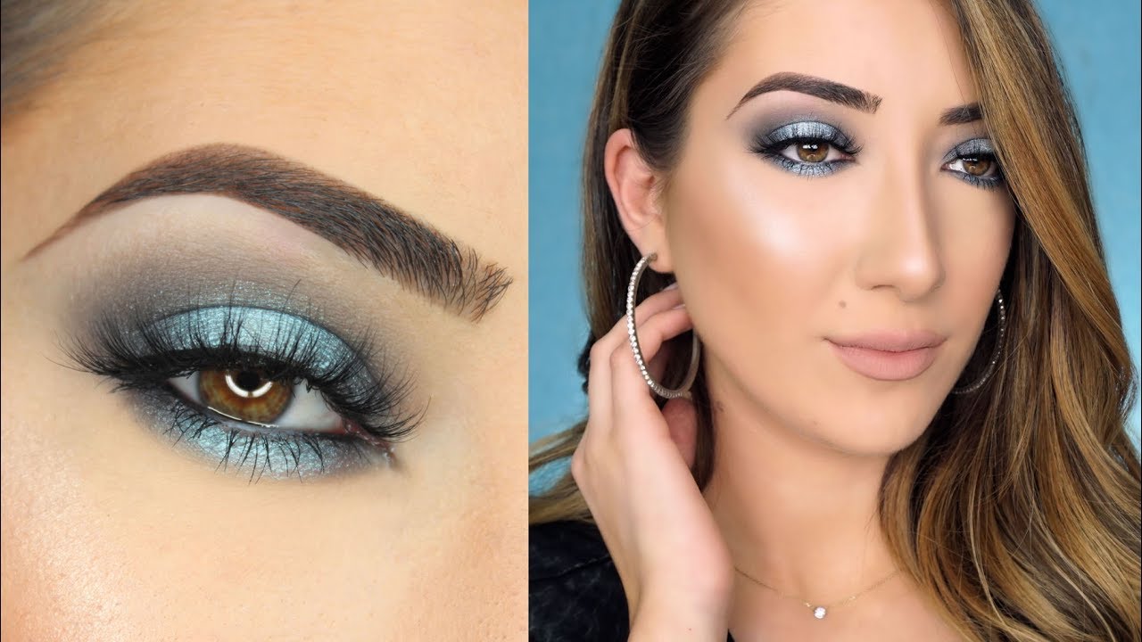 bluish-grey-smokey-eye-1 60+ Hottest Smokey Eye Makeup Looks in 2022