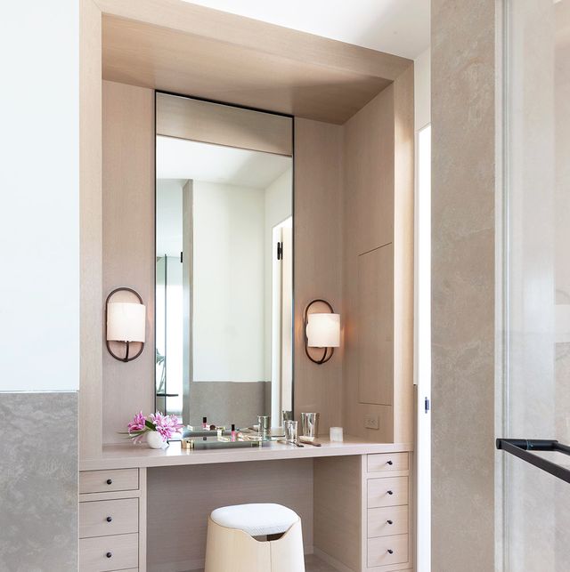 paneled-mirror-vanity. Hottest 50+ Stylish Makeup Vanity Ideas