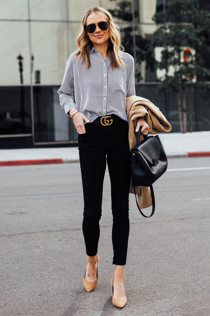 women outfit black jeans shirt What Women Should Wear for a Business Meeting [60+ Outfit Ideas] - 31