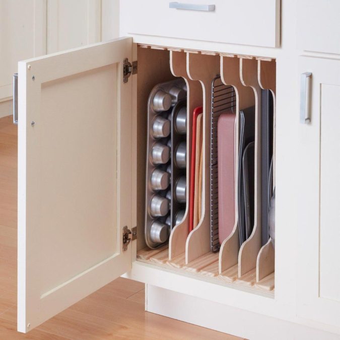 Creating cutting board slots. 100+ Smartest Storage Ideas for Small Kitchens - 20
