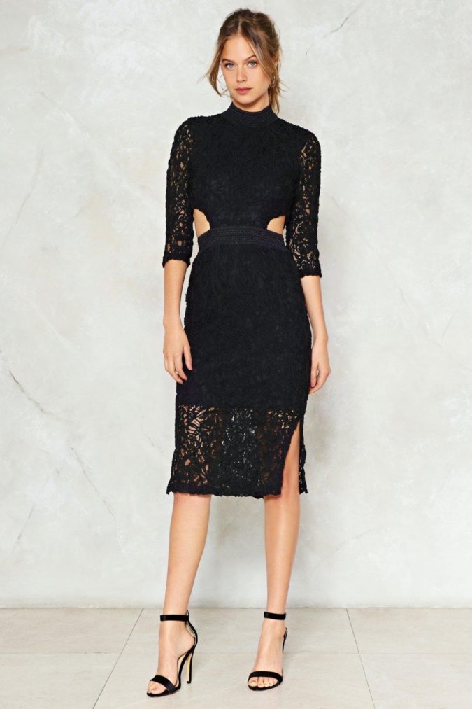 Cut out midi dress. 1 120 Splendid Women's Outfits for Evening Weddings - 84