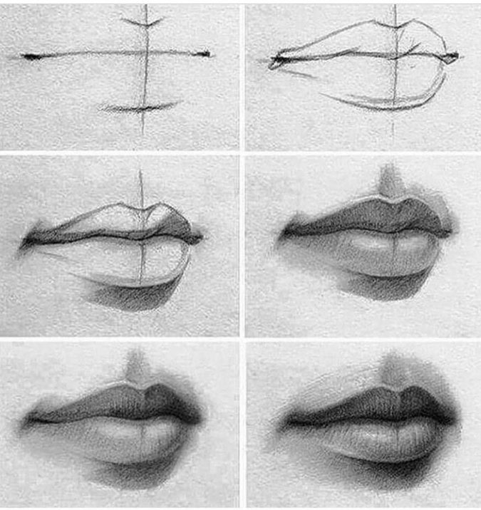 Drawing the mouth 1 How to Draw a Realistic Face Step By Step - 10