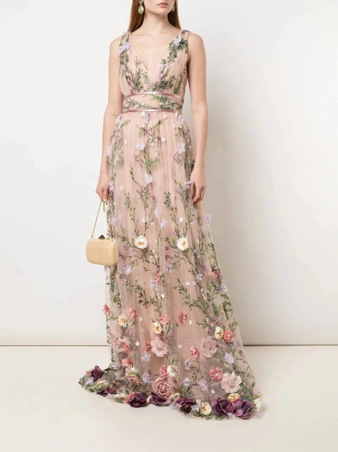 Embroidered floral gown 4 120 Splendid Women's Outfits for Evening Weddings - 41