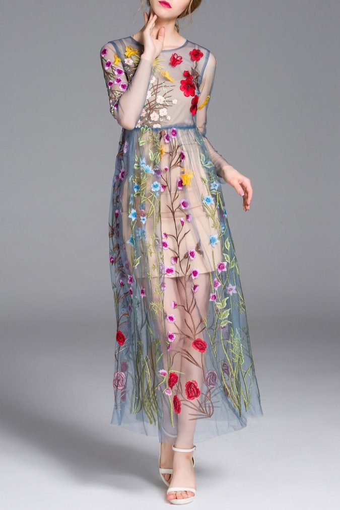 120+ Breathtaking Birthday Party Outfits for Ladies 14 Embroidered flower dress 1 120+ Breathtaking Birthday Party Outfits for Ladies - 14