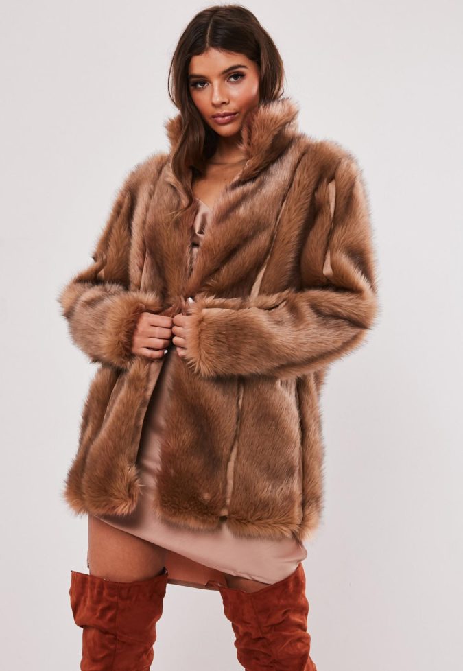 Faux Fur Coat. 140+ Lovely Women's Outfit Ideas for Winter - 54