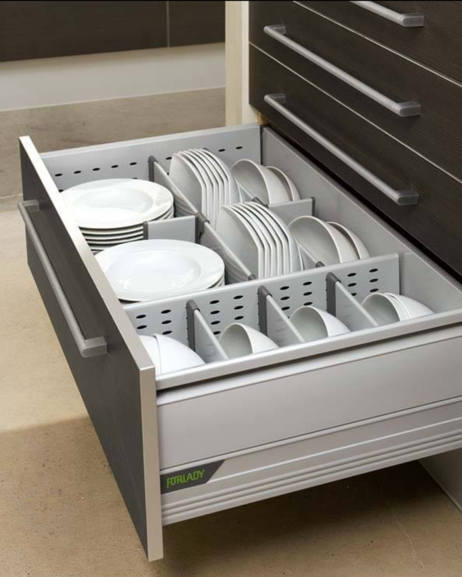 Food container drawer organizer 1 100+ Smartest Storage Ideas for Small Kitchens - 40