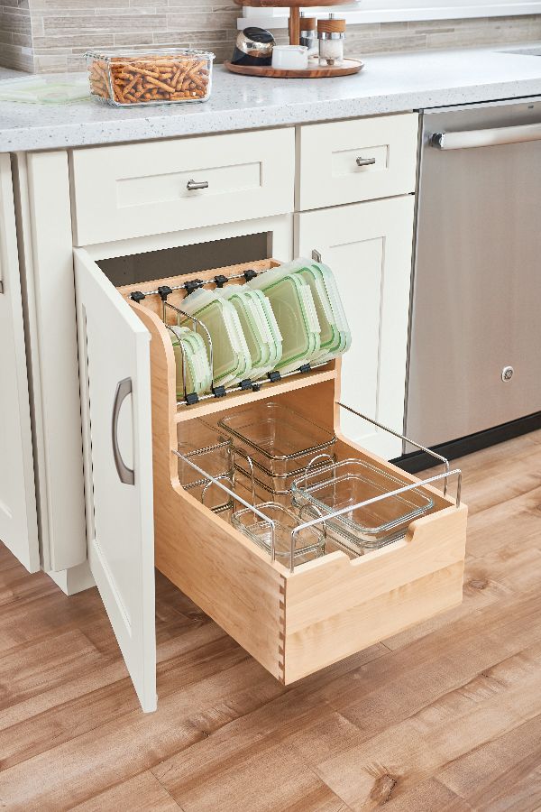 Food container drawer organizer 1 100+ Smartest Storage Ideas for Small Kitchens - 42