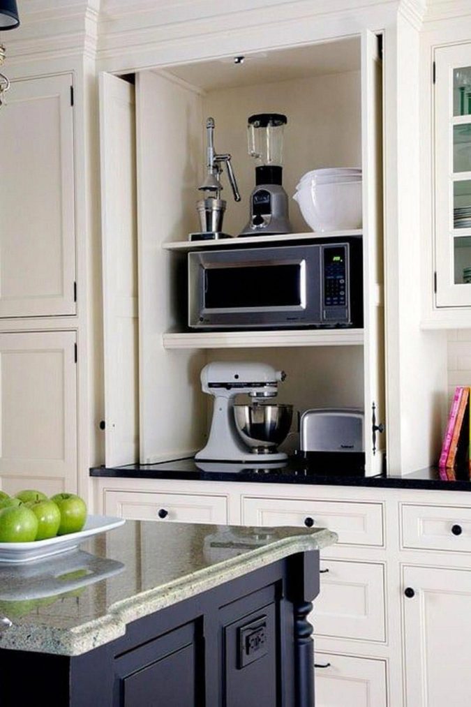 Hiding appliances. 100+ Smartest Storage Ideas for Small Kitchens - 89