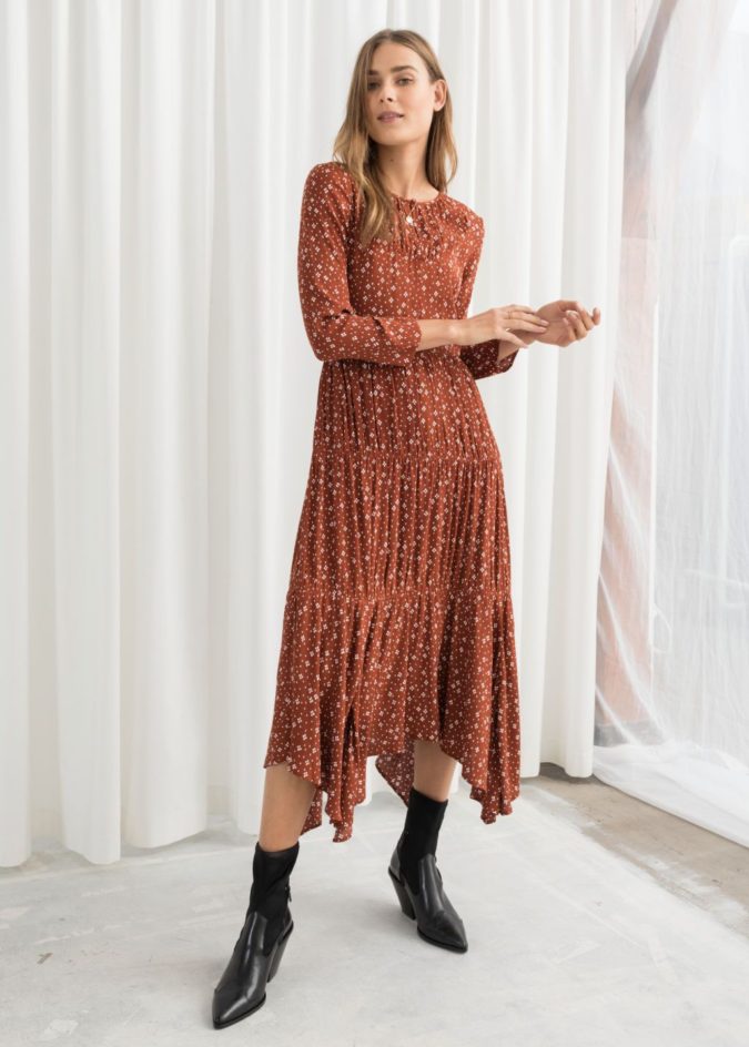 140+ Lovely Women's Outfit Ideas for Winter 60 Long sleeve midi dress. 1 140+ Lovely Women's Outfit Ideas for Winter - 60