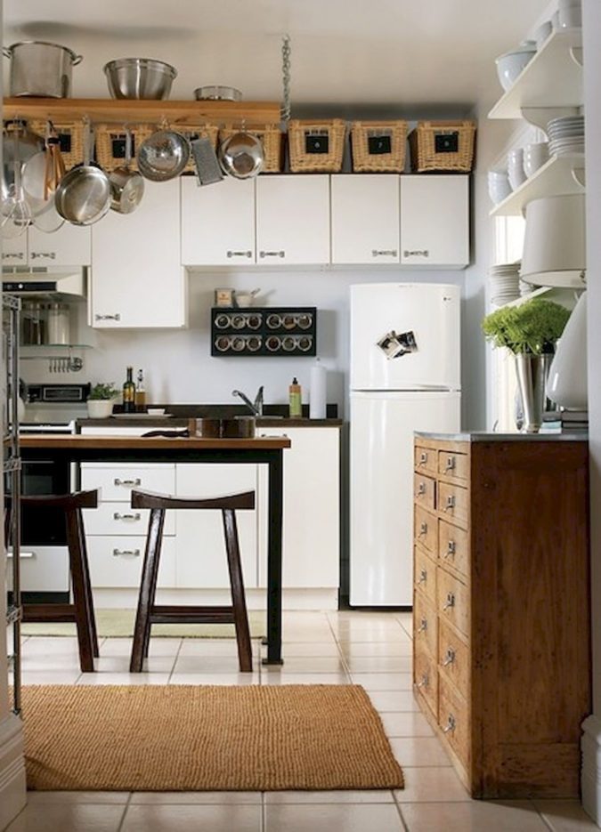 Maximizing cabinet top 4 100+ Smartest Storage Ideas for Small Kitchens - 52