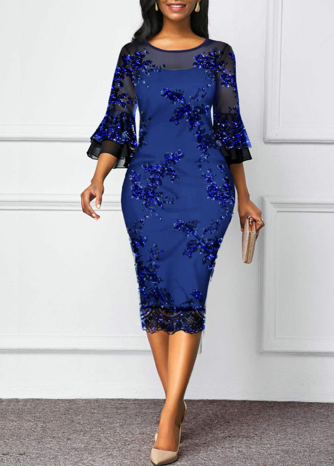 Mesh sheath dress 120 Splendid Women's Outfits for Evening Weddings - 34