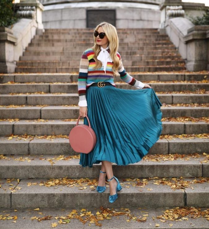 Multicolor sweater 140+ Lovely Women's Outfit Ideas for Winter - 61