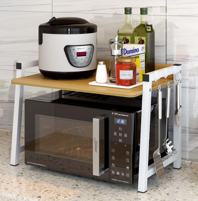 Multipurpose shelf 2 100+ Smartest Storage Ideas for Small Kitchens - 10