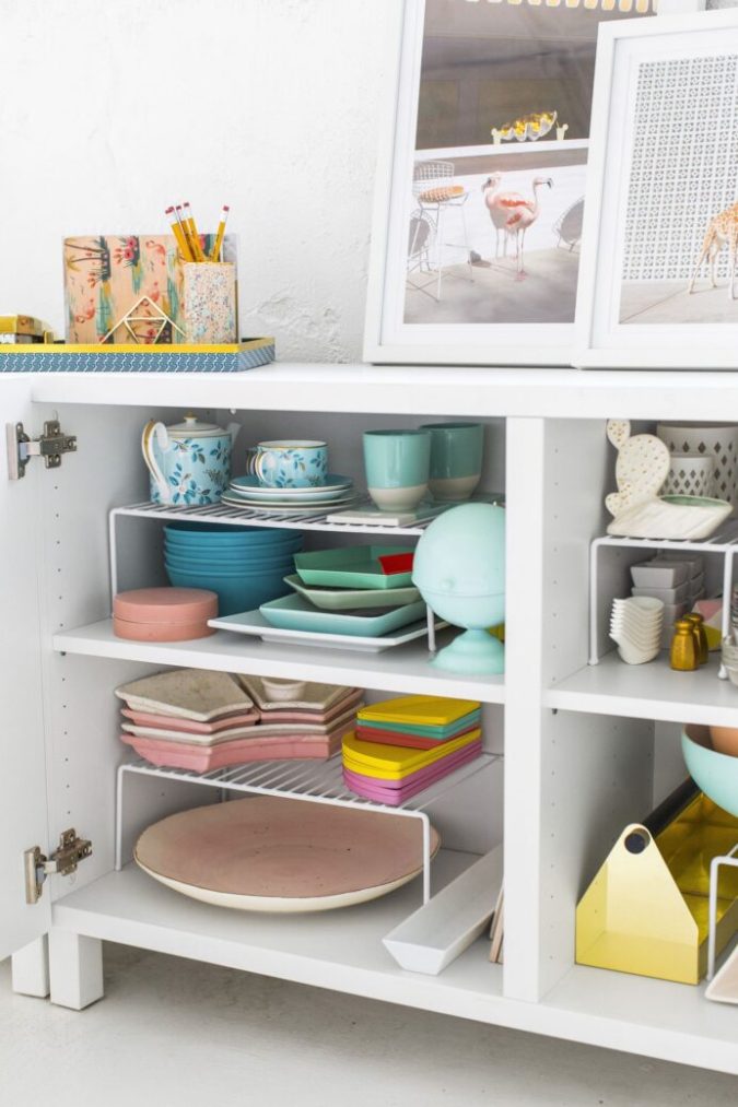 Multipurpose shelf 100+ Smartest Storage Ideas for Small Kitchens - 8