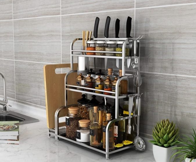 Multipurpose shelf. 100+ Smartest Storage Ideas for Small Kitchens - 9