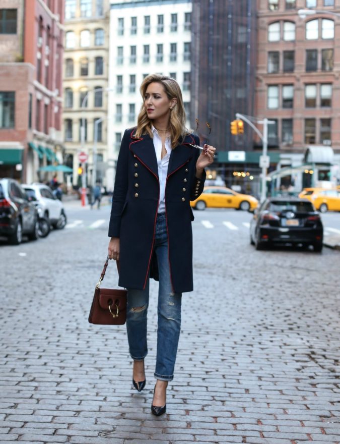 Navy overcoats. 1 140+ Lovely Women's Outfit Ideas for Winter - 21