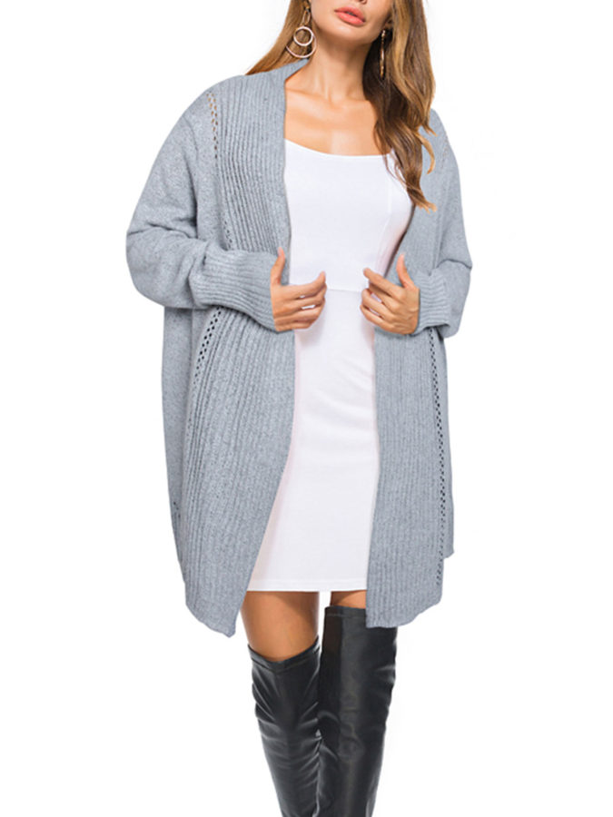 Open Front Knit Sweater 140+ Lovely Women's Outfit Ideas for Winter - 72