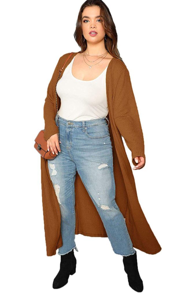 Open Front Knit Sweater. 140+ Lovely Women's Outfit Ideas for Winter - 71