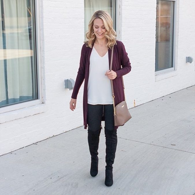 Open Front Knit Sweater. 140+ Lovely Women's Outfit Ideas for Winter - 70