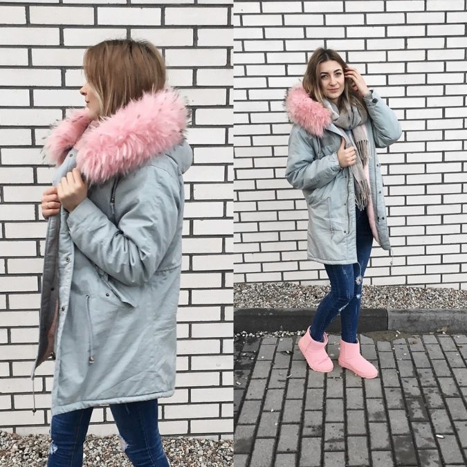 Parka jacket and a scarf .. 140+ Lovely Women's Outfit Ideas for Winter - 5