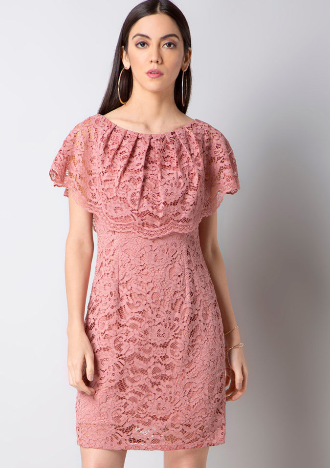 Pink lace dress. 120 Splendid Women's Outfits for Evening Weddings - 69
