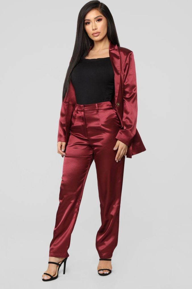 Satin suit . 1 120+ Breathtaking Birthday Party Outfits for Ladies - 17