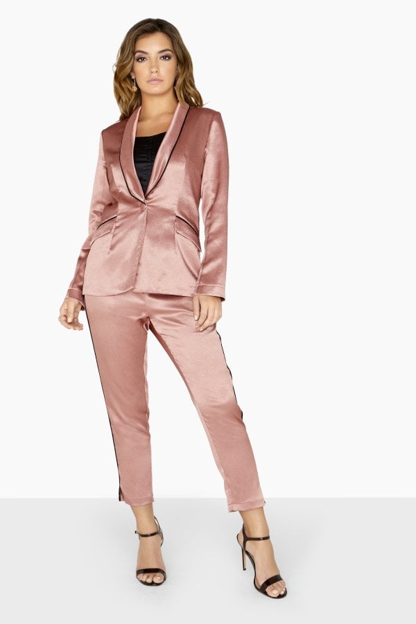 Satin suit . 120+ Breathtaking Birthday Party Outfits for Ladies - 15