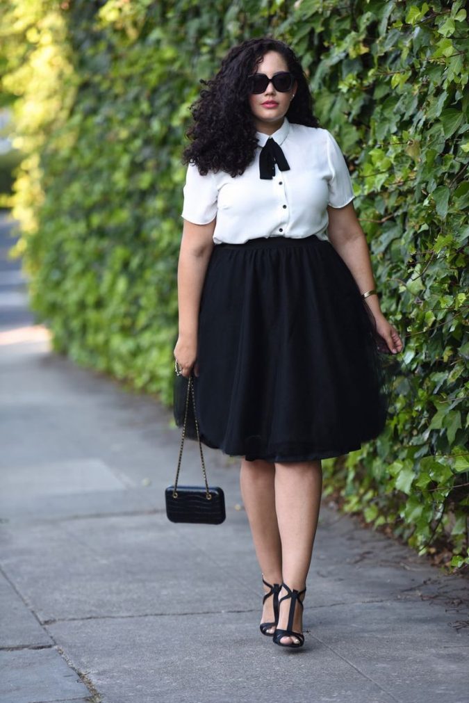 Skirt and shirt 3 115+ Elegant Work Outfit Ideas for Plus Size Ladies - 10