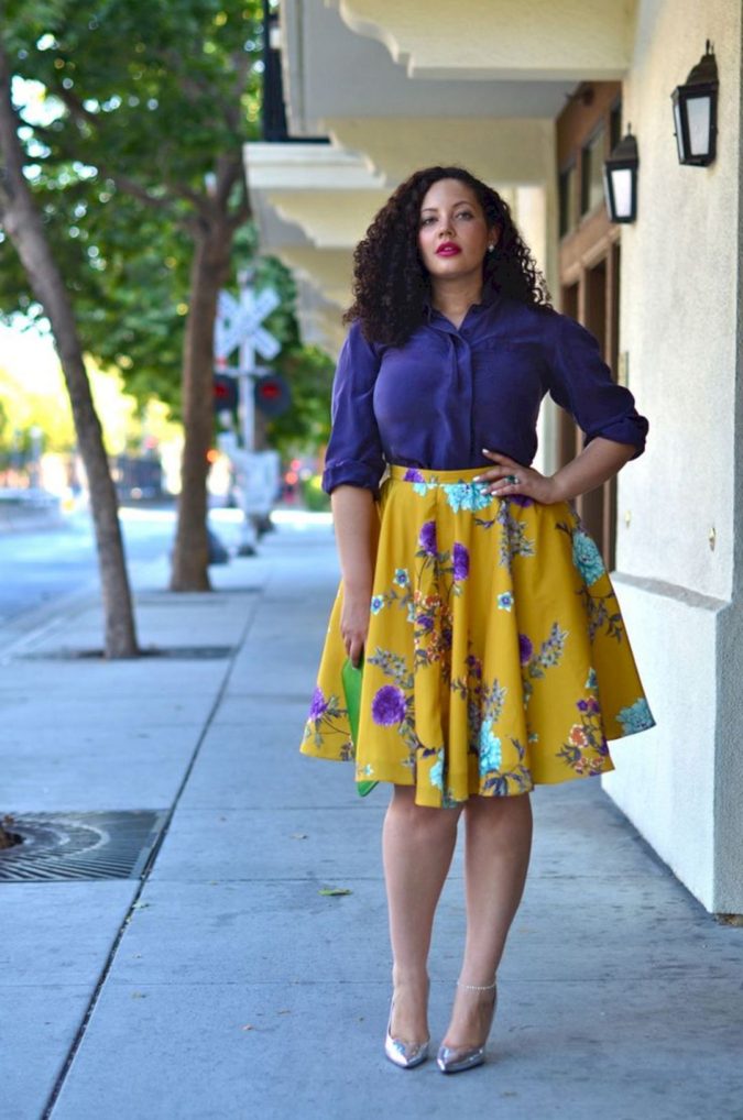 Skirt and shirt.. 115+ Elegant Work Outfit Ideas for Plus Size Ladies - 3